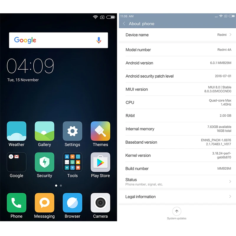 Оригинальная глобальная ПЗУ Redmi 4A 4 A 2 Гб ОЗУ 16 Snapdragon 425 две sim-карты аккумулятор 3120