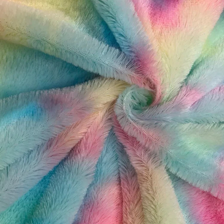 Красочные PV бархат Галстук окрашенный плюш радуга цвет кролик мех павлин супер