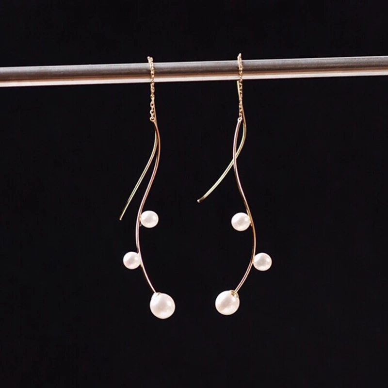 Sinya 18 k золотые серьги-капли с кисточками с натуральным круглым высоким блеском и жемчугом, модный дизайн, Новое поступление для женщин, девушек