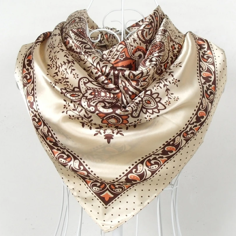 Бежевый желтый шелковый шарф 2015 новый дизайн дамские большие квадратные шарфы с