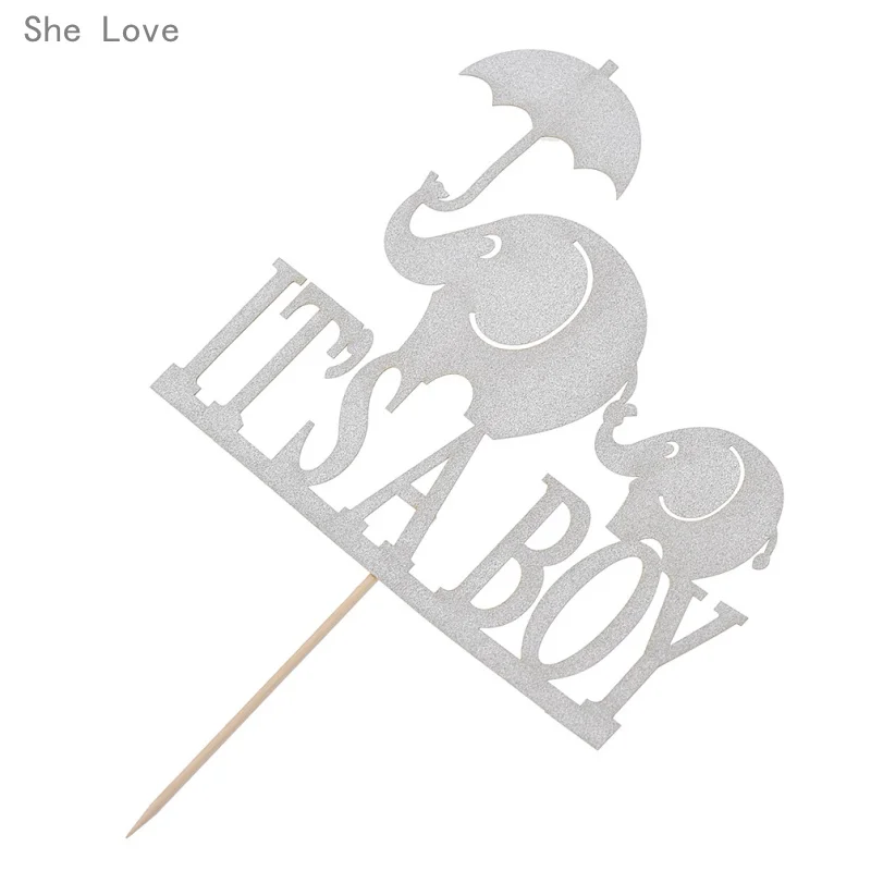 Chzimade 3 шт. слон его мальчик девочка ребенок душ торт Toppers Babyshower вечерние