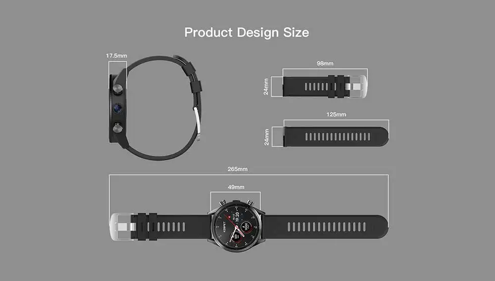 Kospet Hope Lite 4G Smartwatch телефон 1,39 дюймов Android 7,1 MTK6739 четырехъядерный 1,25 ГГц 1 Гб ОЗУ 16 Гб ПЗУ IP67 Водонепроницаемый 620 мАч