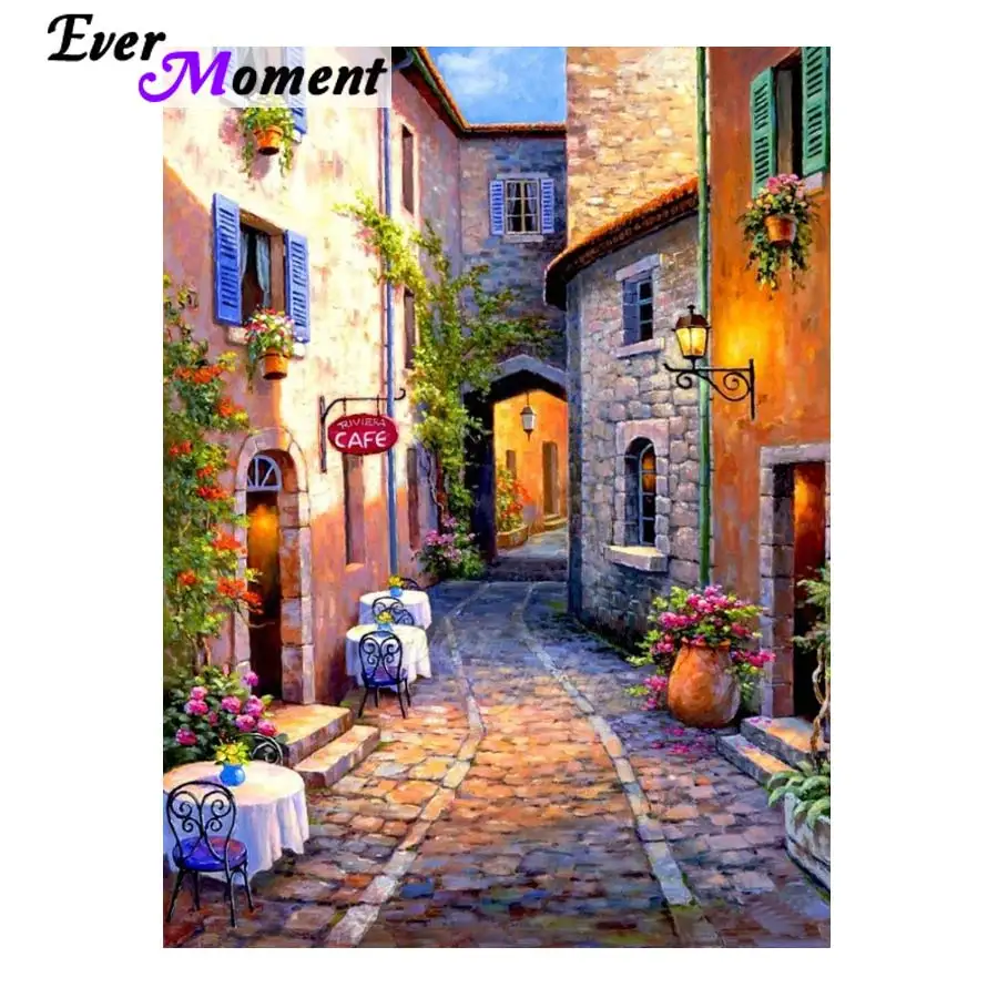 

Ever Moment Diamond Painting Picture Of Rhinestone 5D DIY Full Square Cross Stitch Diamond Embroidery Scenery House S2F1933