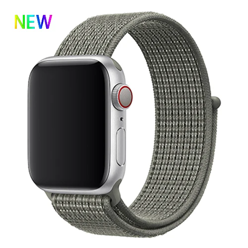 Ремешок для apple watch band sport loop apple watch 5 4 3 band 44 мм 40 мм iwatch 5 4 42 мм 38 мм correa нейлоновый браслет pulseira nato - Цвет ремешка: New Spruce Fog 5