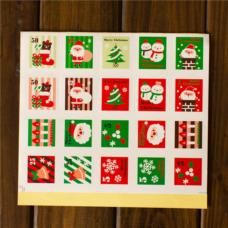 40 шт./лист с рождеством Санта Клаус снеговик Уплотнительная наклейка значки