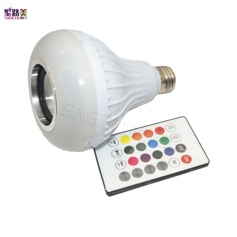 E27 светодиодный музыкальный лампочка Беспроводная bluetooth колонка лампа умная RGB RGBW