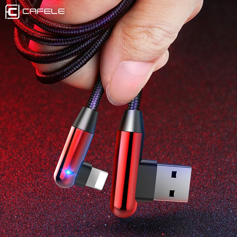 Cafele USB C Cable for Xiaomi 8 Charging Type LED Lighting Nylon Weave Type-C USB-C Mobile Charger Data Sync | Мобильные телефоны и