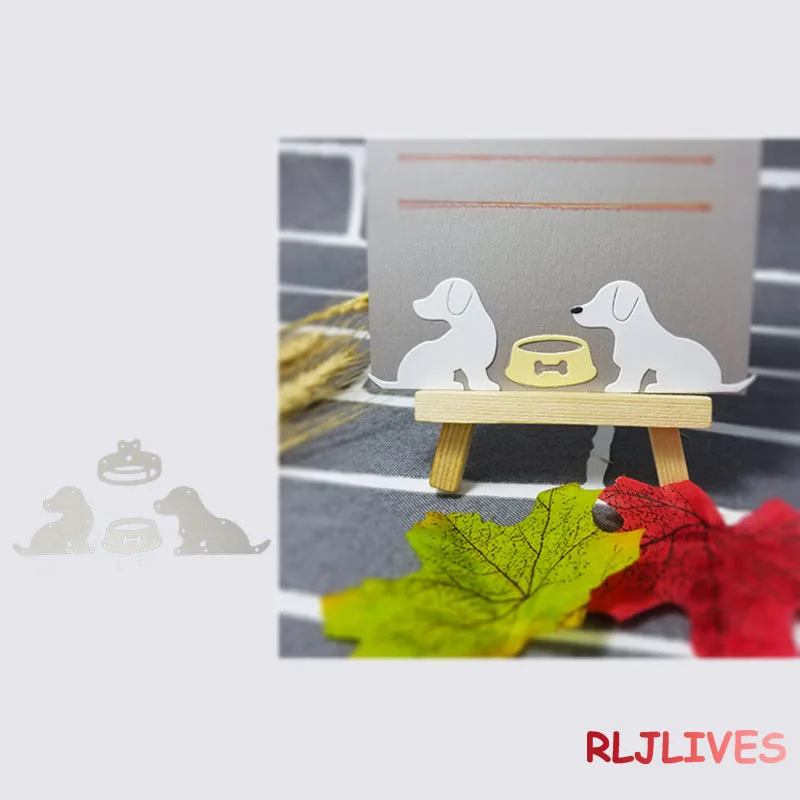 RLJLIVES собаки металлические режущие штампы трафареты для DIY штамп