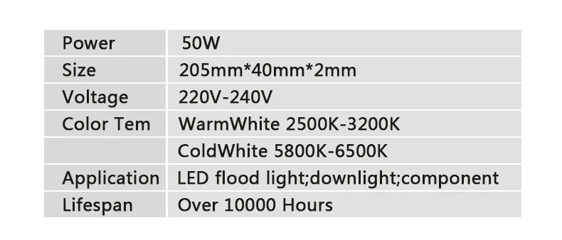 Умный IC SMD светодиодный светильник 220 в 230 В 50 Вт светодиодный чип для наружного прожектора светильник DIY для прожектора большой светильник