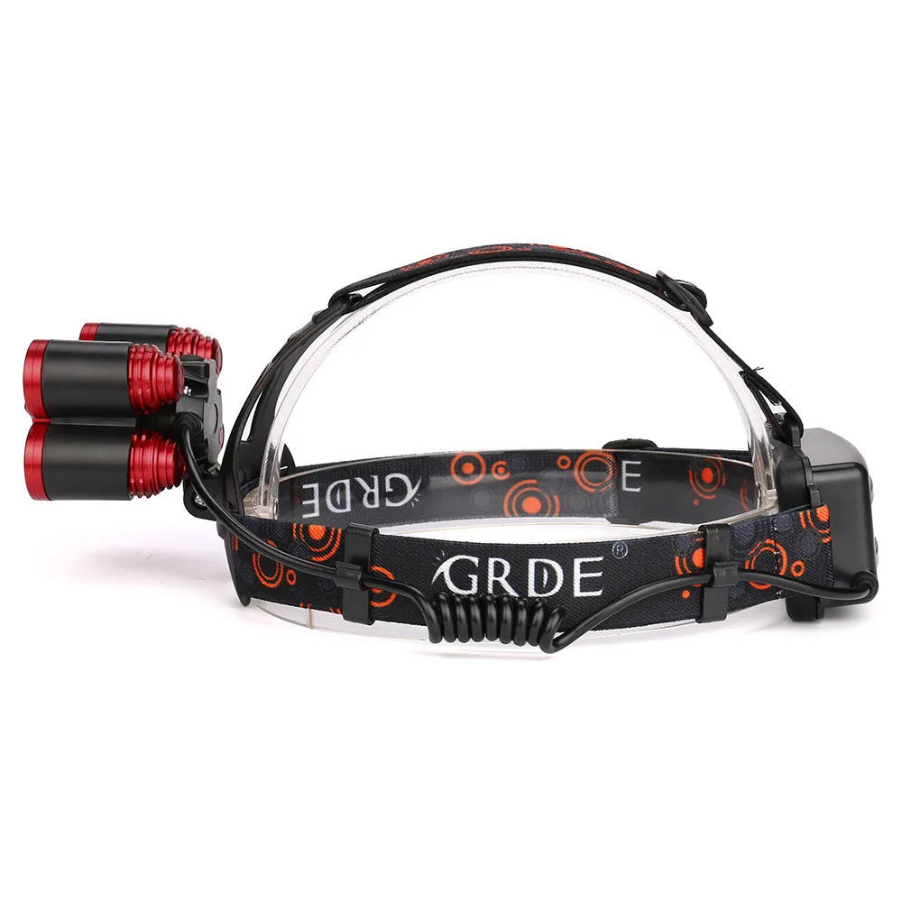 New High Quality 35000LM 5x XM-L T6 Headlamp LED Rechargeable 18650 Head Light Zoomable Torch Outdoor Drop Shipping | Лампы и