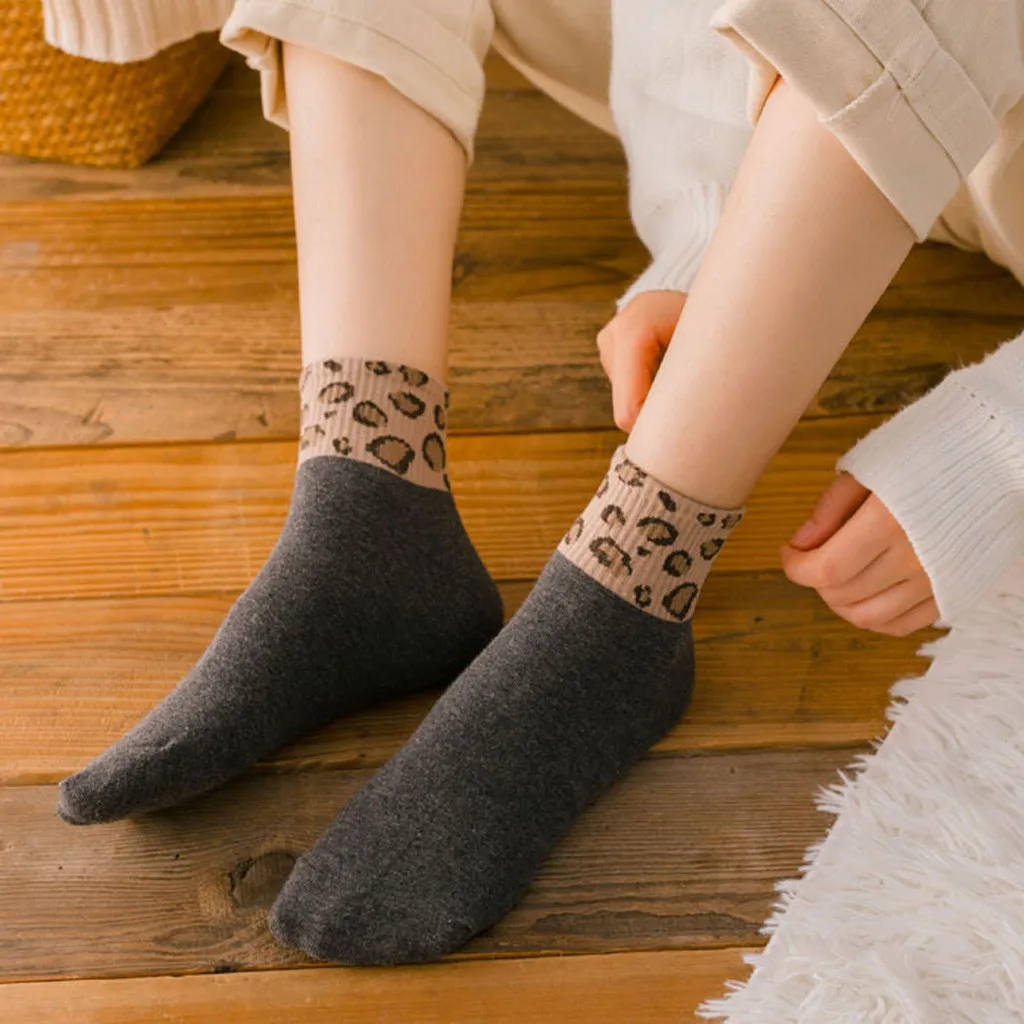 Новые весенние женские носки с леопардовым принтом Модные ножные браслеты Sox Bobby