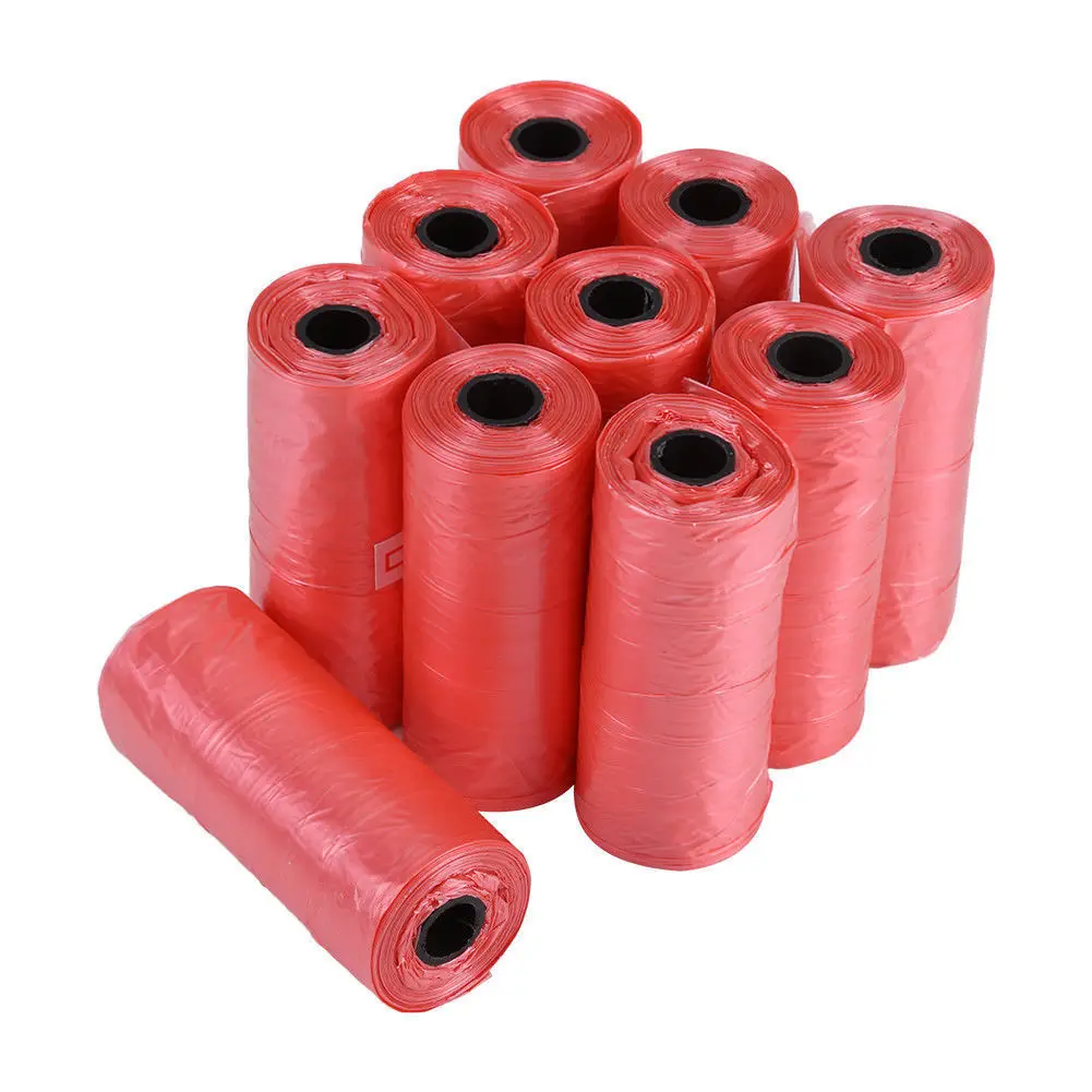 20Pcs Red 20X рулон Pet кошки собаки отходы мешок какашки Poo печать очистка разлагаемые пакеты мешки для мусора - Цвет: 20Pcs Red