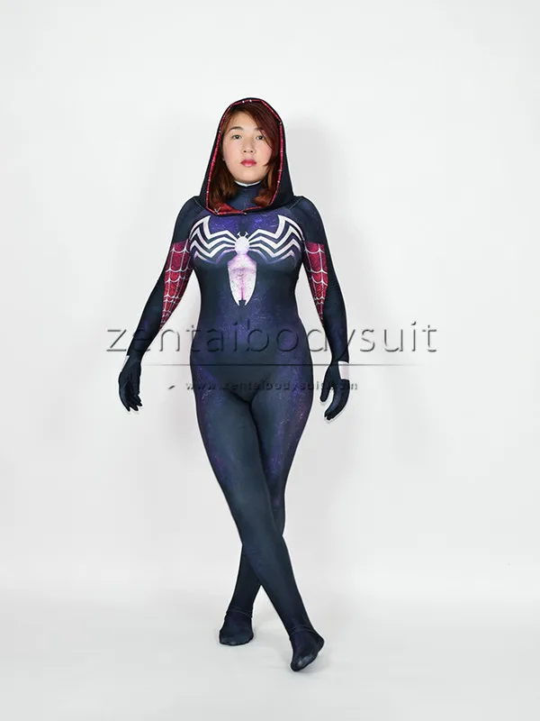 Gwenom Косплей Костюм Femme Symbiote Venom костюм паук Гвен Стэйси Супергероя человека