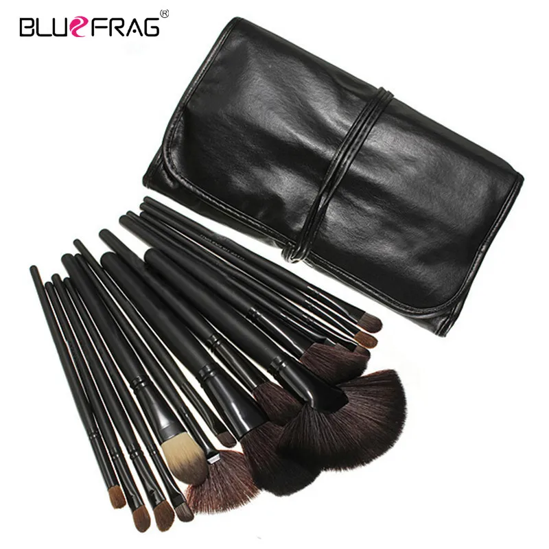 

BLUEFRAG 24 шт. набор черных кистей Инструменты Профессиональные кисти для макияжа портативная полностью Косметическая кисть Инструменты набор...