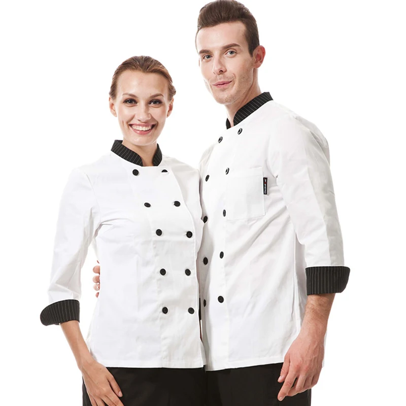 

Short Sleeve Summer Work Clothes Men and Women Kitchen Cook Jacket New Chef Restaurant Uniform Chef Master White Coat Uniforms