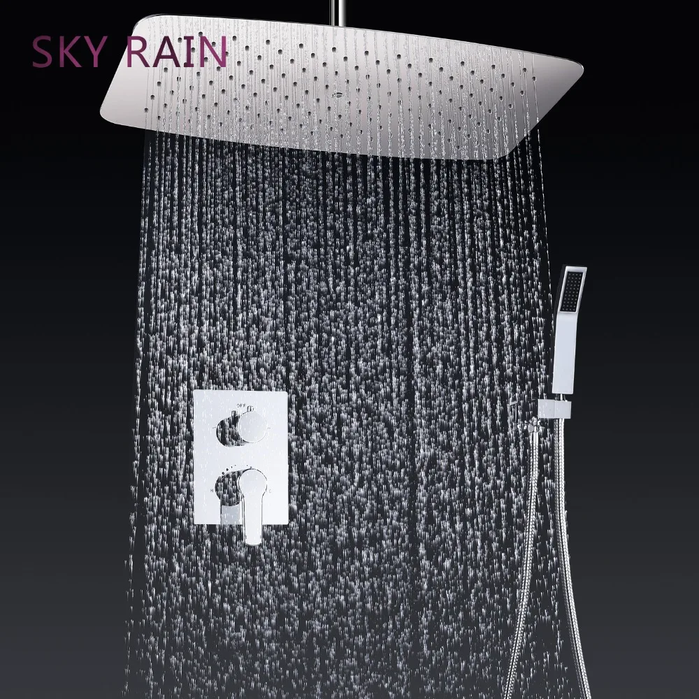 Хромированная настенная Душевая система SKY RAIN напор воздуха экономия