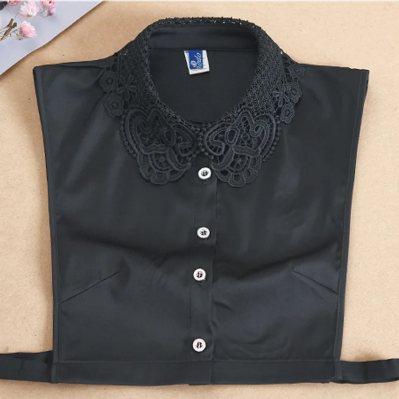 

Korean decorative fake collar lady White Half Shirt Detachable High-grade crystal female blouse Fake collar Blouses Peter pan