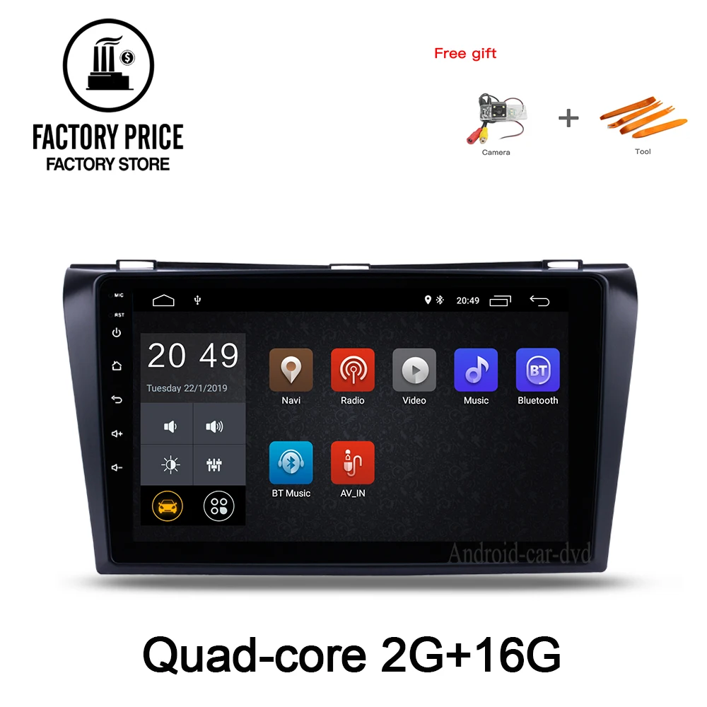 9 дюймов android 8 1 Автомобильный плеер 2 + 16G ips для MAZDA 3 2004-2009 2din автомобильный Радио gps