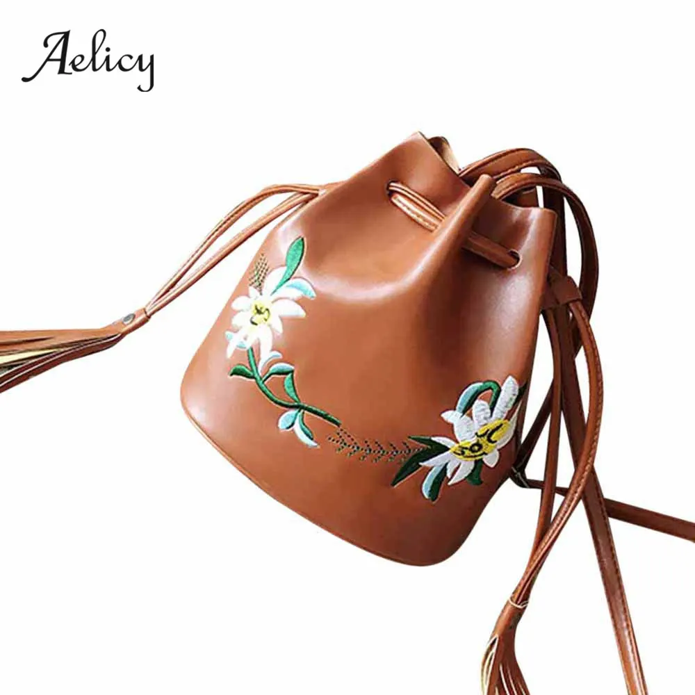 Aelicy Роскошные модные женские кожаные сумки через плечо сумка мессенджер ведро с