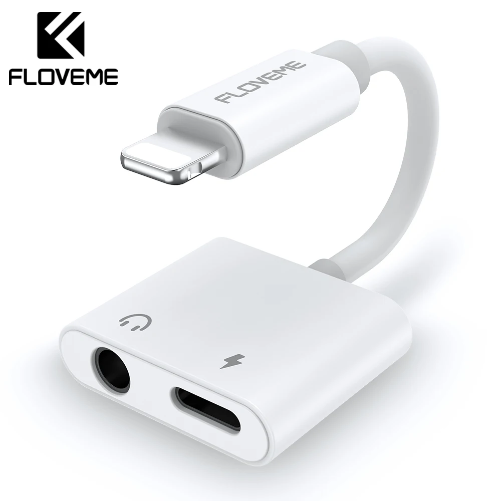 Адаптер FLOVEME для подсветки адаптер наушников 3 5 мм сплиттер iPhone XS XR X 7 8 Plus зарядный