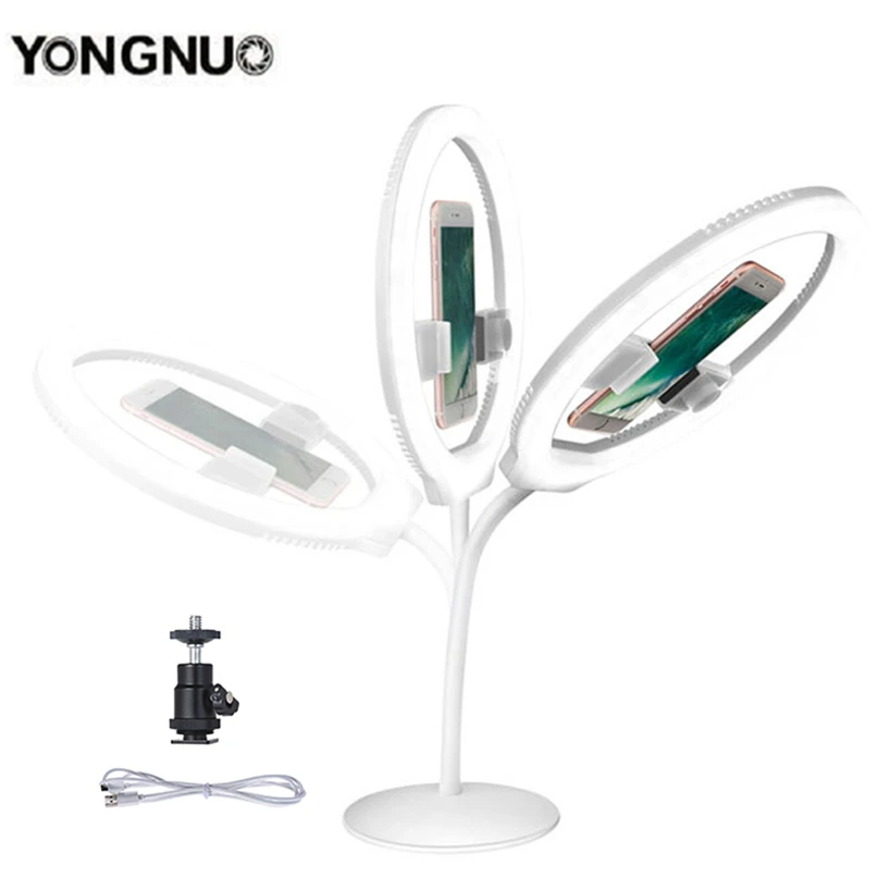 Кольцевой светильник YONGNUO YN128 3200 5500K белый свет для селфи