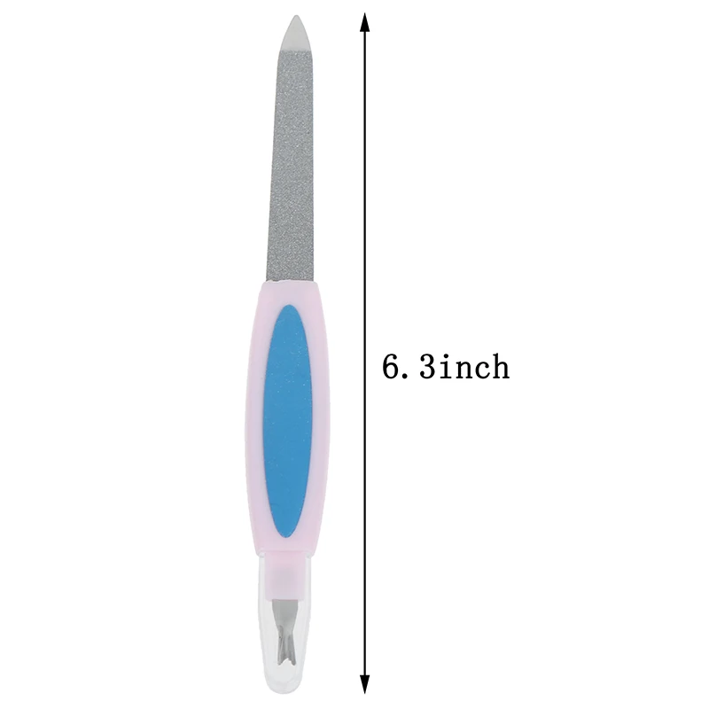 

1pc Stainless Steel Nail File Buffer Double Side Grinding Rod Cuticle Pusher Multi-functional Nails Art Tool
