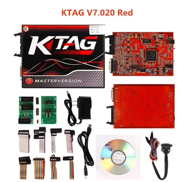 KTAG V7.020 Red KTAG V7.020 KESS V2 V5.017 SW V2.23 v2.47 2,47 мастер ЭБУ чип инструмент настройки KTAG 7,020 лучше KTAG V7.003 - Цвет: KTAG V7.020 Red