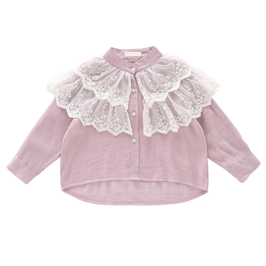 Блузка для девочек школьная рубашка с длинным рукавом 6 8 12 лет Детский костюм