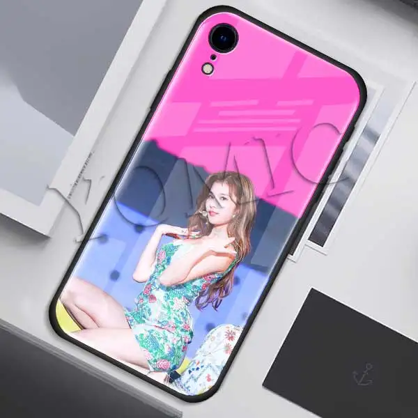 009 Чехол Twice Mina Momo Kpop из закаленного стекла для Apple iPhone XR 7 8 6 6S Plus X XS MAX, чехол для сотового телефона - Цвет: 009