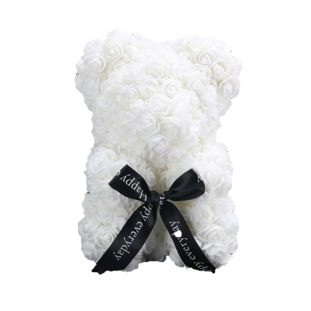 25 см Мишка Тедди роза с коробкой Искусственные из ПЭ цветок медведь Роза День