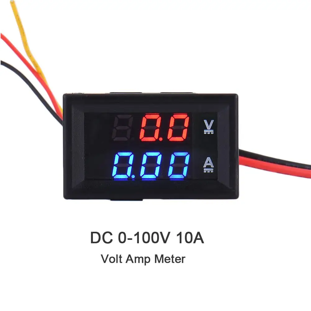 DC 100V 10A Мини светодиодный синего и красного цветов двойной Дисплей цифровой