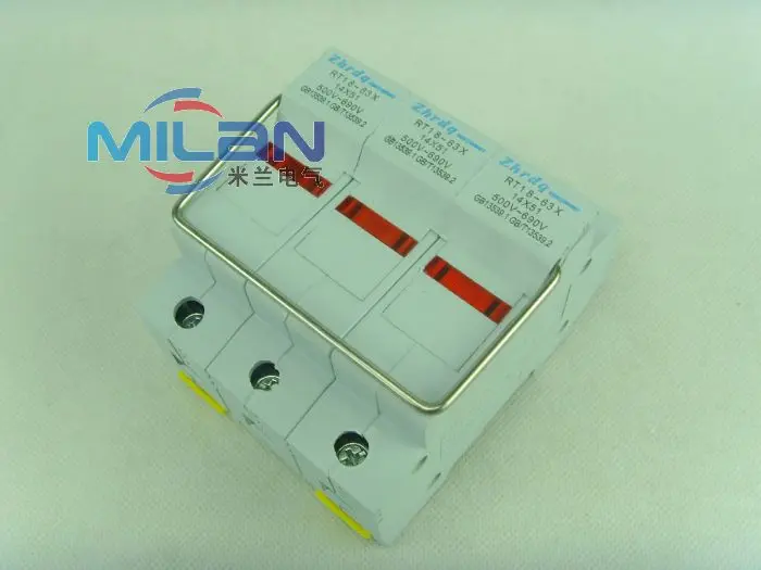 1PCS RT18-63X 3P 14*51 DIN Rail Mount Fuse Holder Base cylinder cap fuse base insurance | Fuses