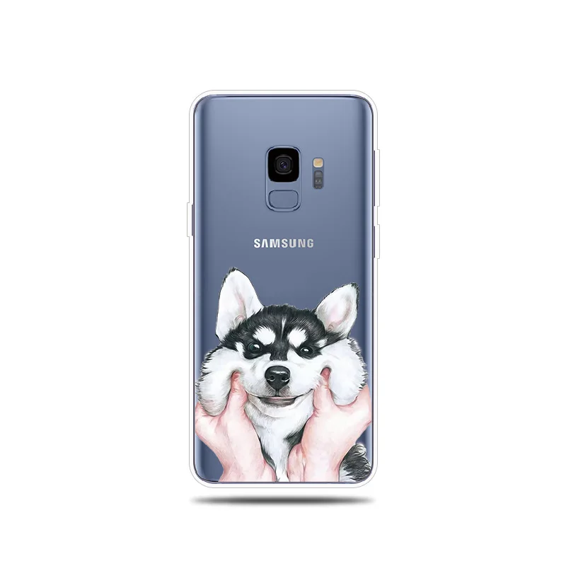 Милый силиконовый чехол для телефона с рисунком собаки кошки samsung Galaxy S5 S6 S7 Edge S8 S9
