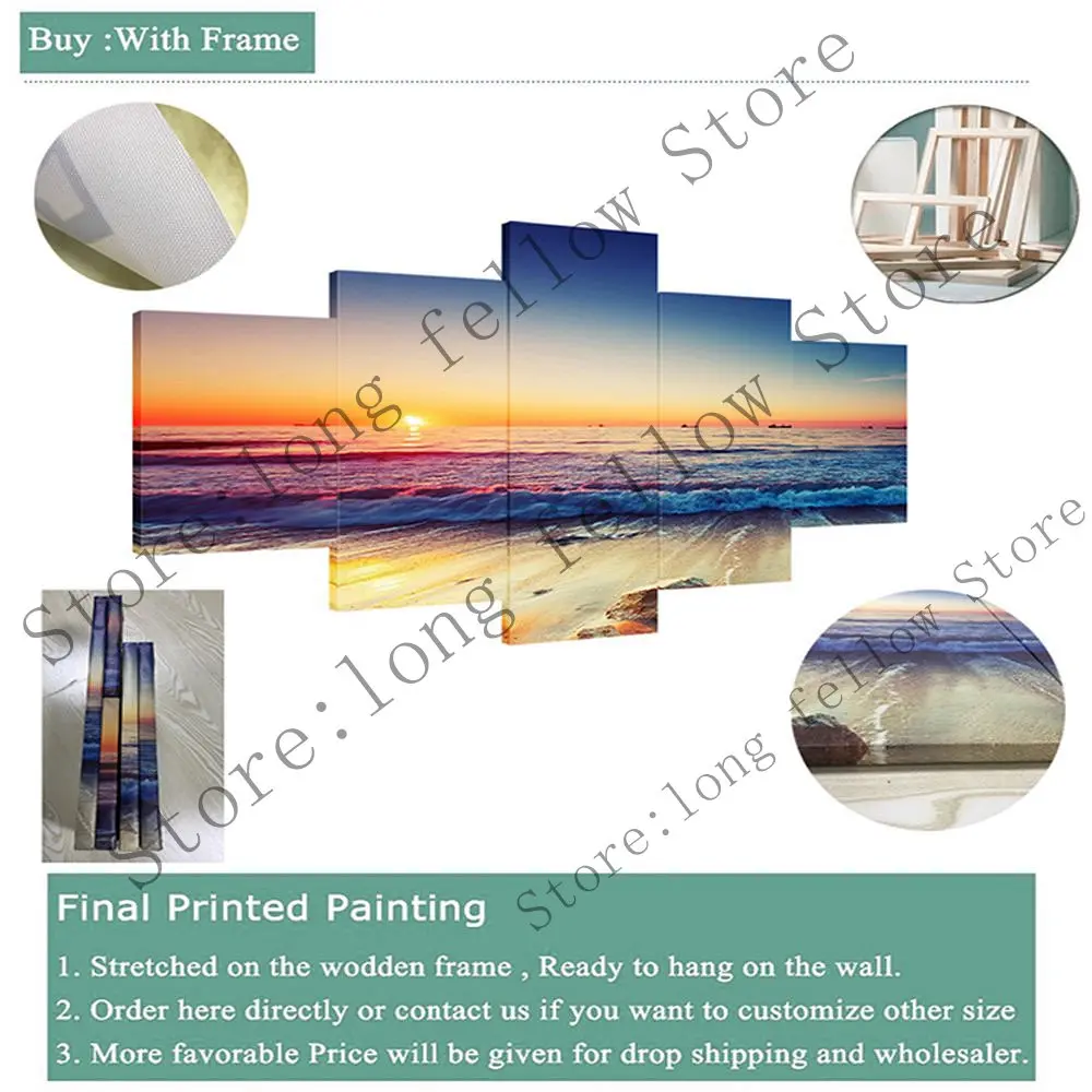 

Large Posters Giclee Print Sunset Beach Seascape Pictures for Bathroom Office Room Home Decor Modern Artwork Decor Drop Shipping