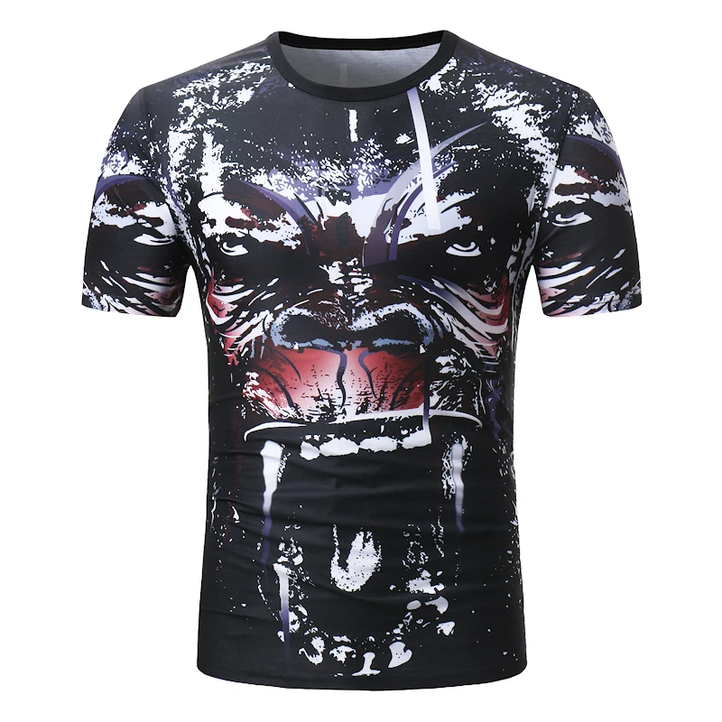 Мужская брендовая Повседневная футболка с коротким рукавом и 3D Цифровым принтом
