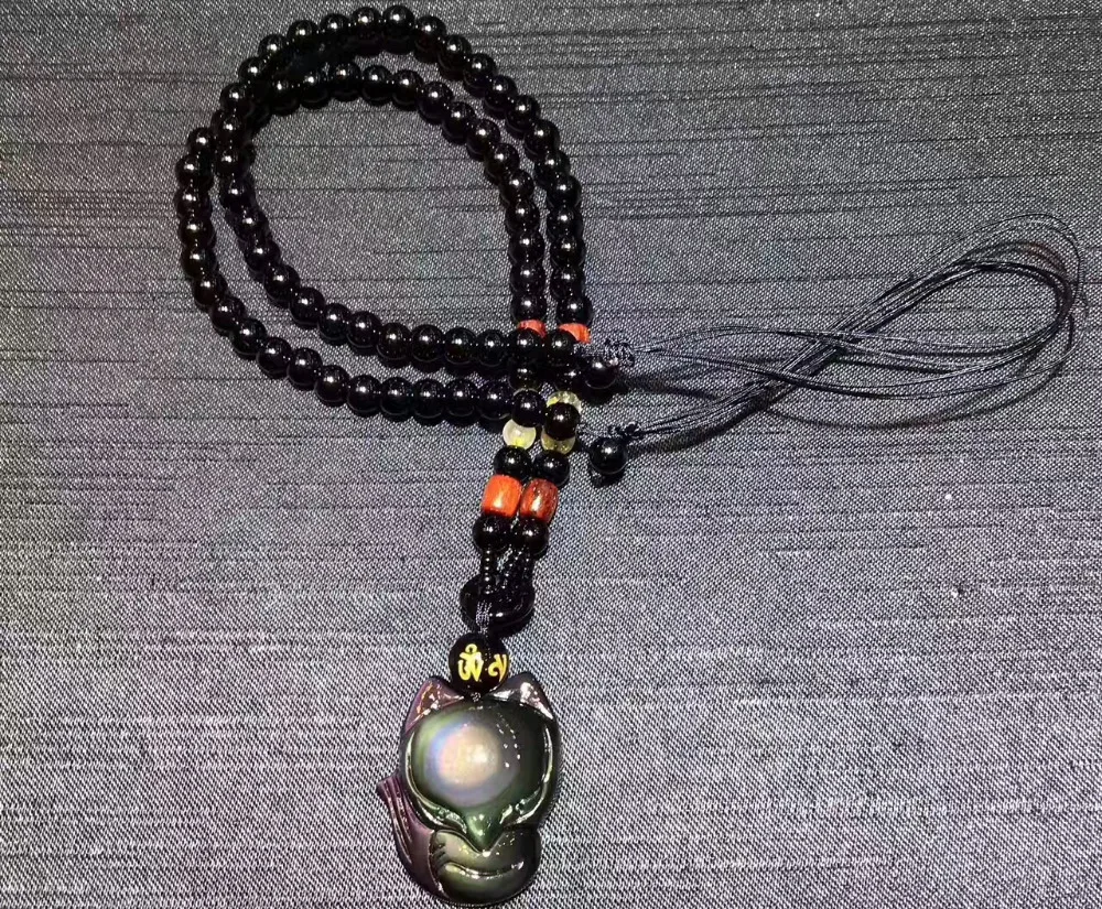 Подлинная натуральная черная Обсидиановая цветная вспышка драгоценный камень