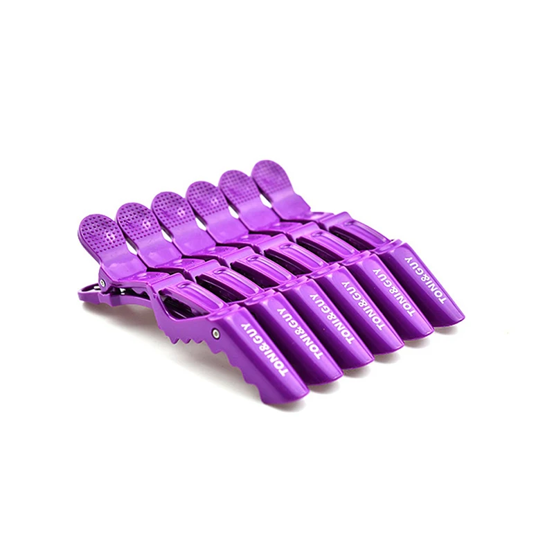 6Pcs Purple Комплект из 2 предметов, набор по уходу за волосами антистатического углерода Нержавеющая сталь Ручка расческа для волос для девочек с профессиональная салонная укладка Заколки для волос - Цвет: 6Pcs Purple