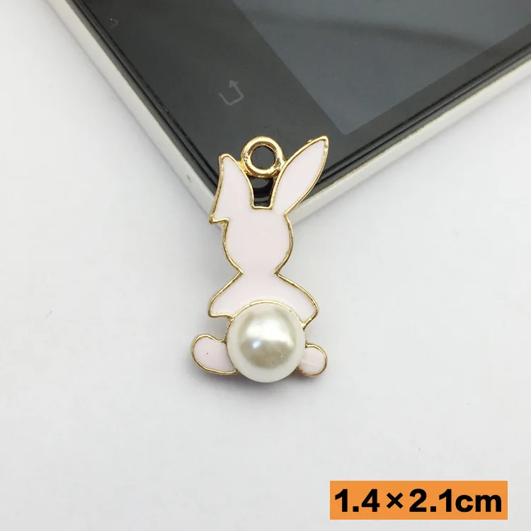 1.4cmx2.1cm DIY 10 шт. модные очаровательные эмалированные жемчужные детские плоские туфли с кроликом аксессуары для волос браслет ожерелье ювелирные аксессуары - Окраска металла: 1.4cmx2.1cm
