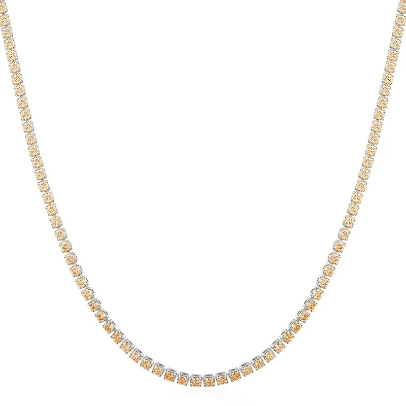 white color gold cz Желтое Золото Цвет кластер CZ цепь короткое колье ожерелье для женщин девушки ювелирные изделия 35 см+ 5 см 2 мм колье ожерелье-колье Ketting 14" - Окраска металла: white color gold cz