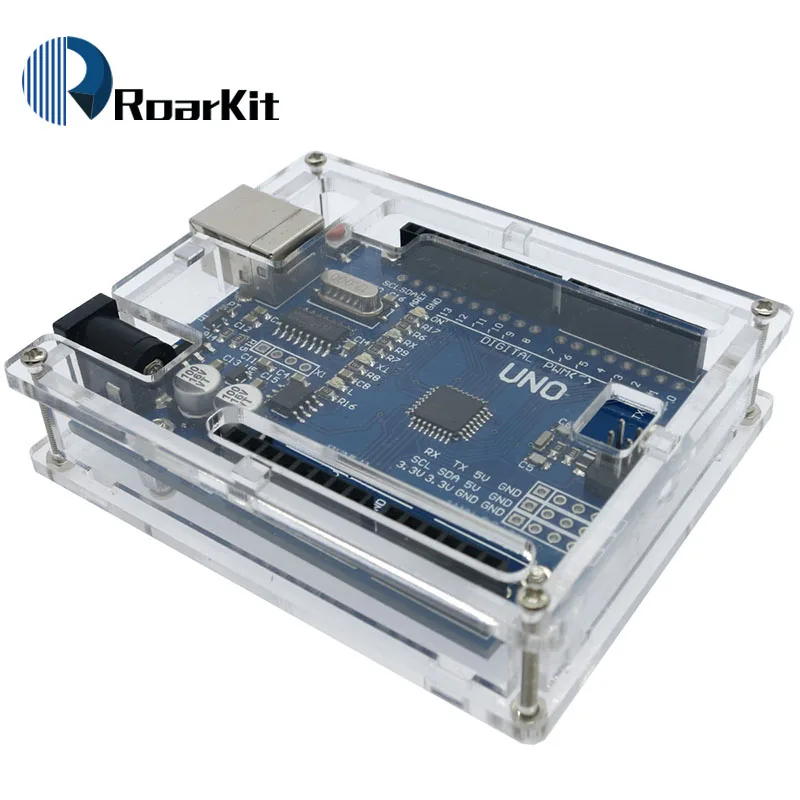 Черный чехол из АБС пластика акриловый корпус прозрачная коробка для Arduino (не
