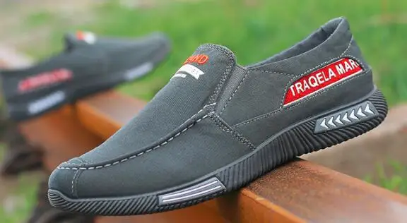 2019Men's Casual Canvas Shoes Flats Breathable No-slip Slip-on Loafers Fashion All-match Sneakers Comfortable Peas | Обувь