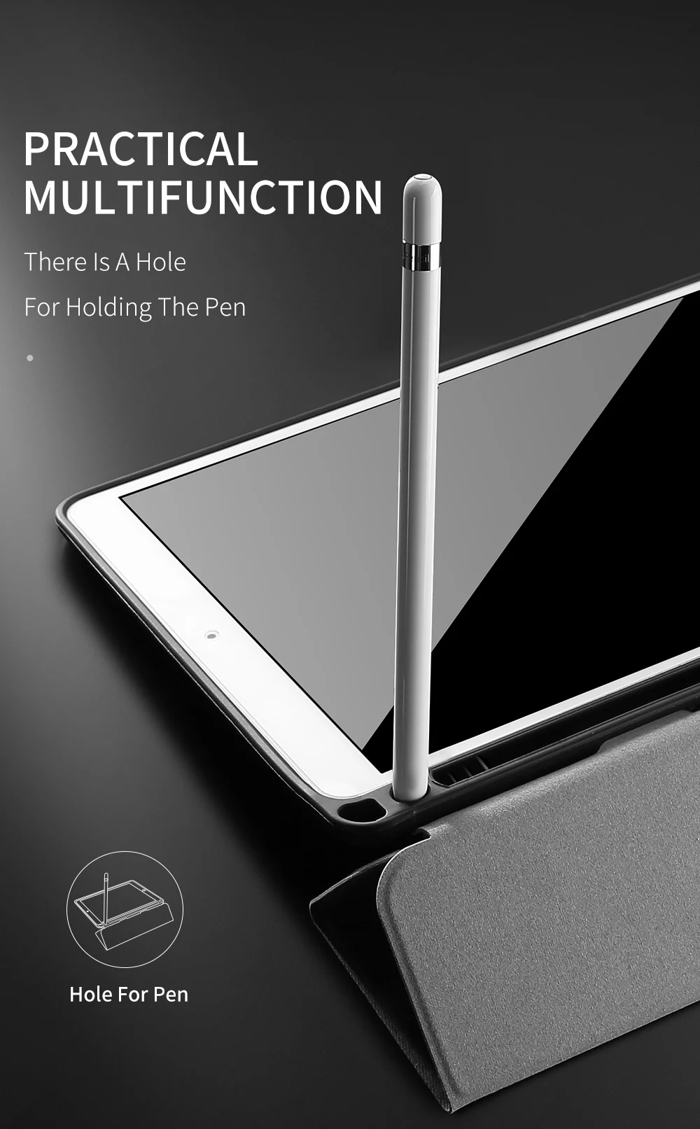 Смарт-чехол DUX DUCIS для iPad 9,7, кожаный флип-чехол с подставкой для iPad 9,7 дюймов с карандашом, чехол с функцией автоматического сна