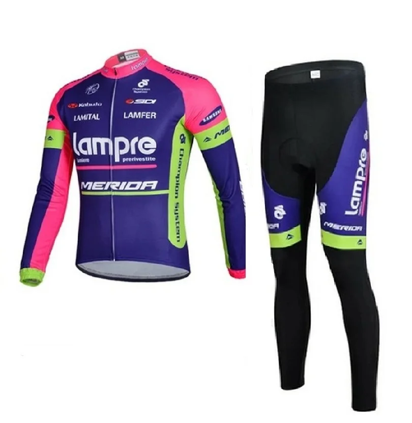 2015 Lampre осень с длинным рукавом задействуя джерси MTB Roupa Ciclismo одежда велосипедов