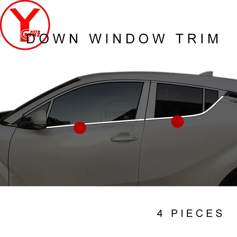 Stainless Steel car window trim strips molding For toyota c-hr accessories 2017-2019 styling for chr 2018 2017 YCSUNZ | Автомобили и