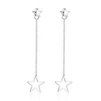 100 925 sterling silver fashion star design long stud earrings for women jewelry birthday gift wholesale drop shipping