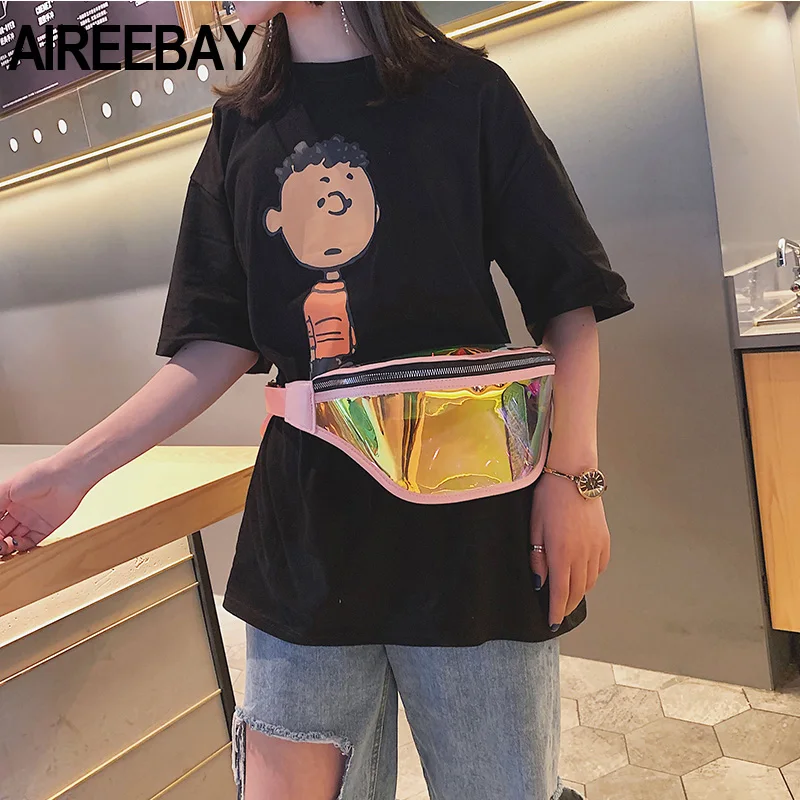 AIREEBAY голографическая забавная сумка модная поясная на бедро для девочек новый