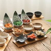 creative ceramic snacks plates with bamboo trays japan style nutsdesserts plates sauce dish plates restaurant tableware
