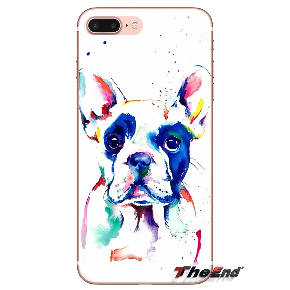 For Xiaomi Mi4 Mi5 Mi5S Mi6 Mi A1 A2 5X 6X 8 9 Lite SE Pro Max Mix 2 3 2S French English Bulldog with flower Soft Cases Cover |