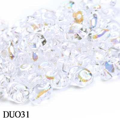 Стеклянные бусины с двойным отверстием Perles DIY японское ювелирное изделие Boncuk качество ручной работы очаровательные круглые коралловые бусины для изготовления ювелирных изделий - Цвет: DUO31