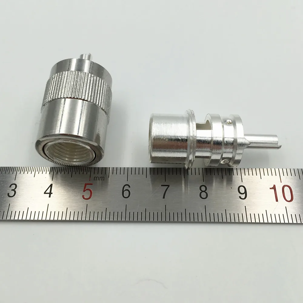 10 шт латунный посеребренный UHF PL 259 мужской паяльный RF разъем для коаксиального